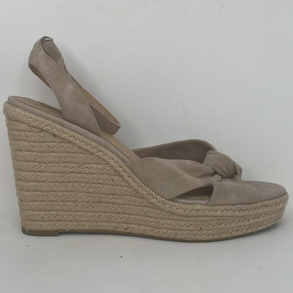FRYE Sandals Wedges Espadrille Ankle Strap Jute Leather Open Toe Size 11